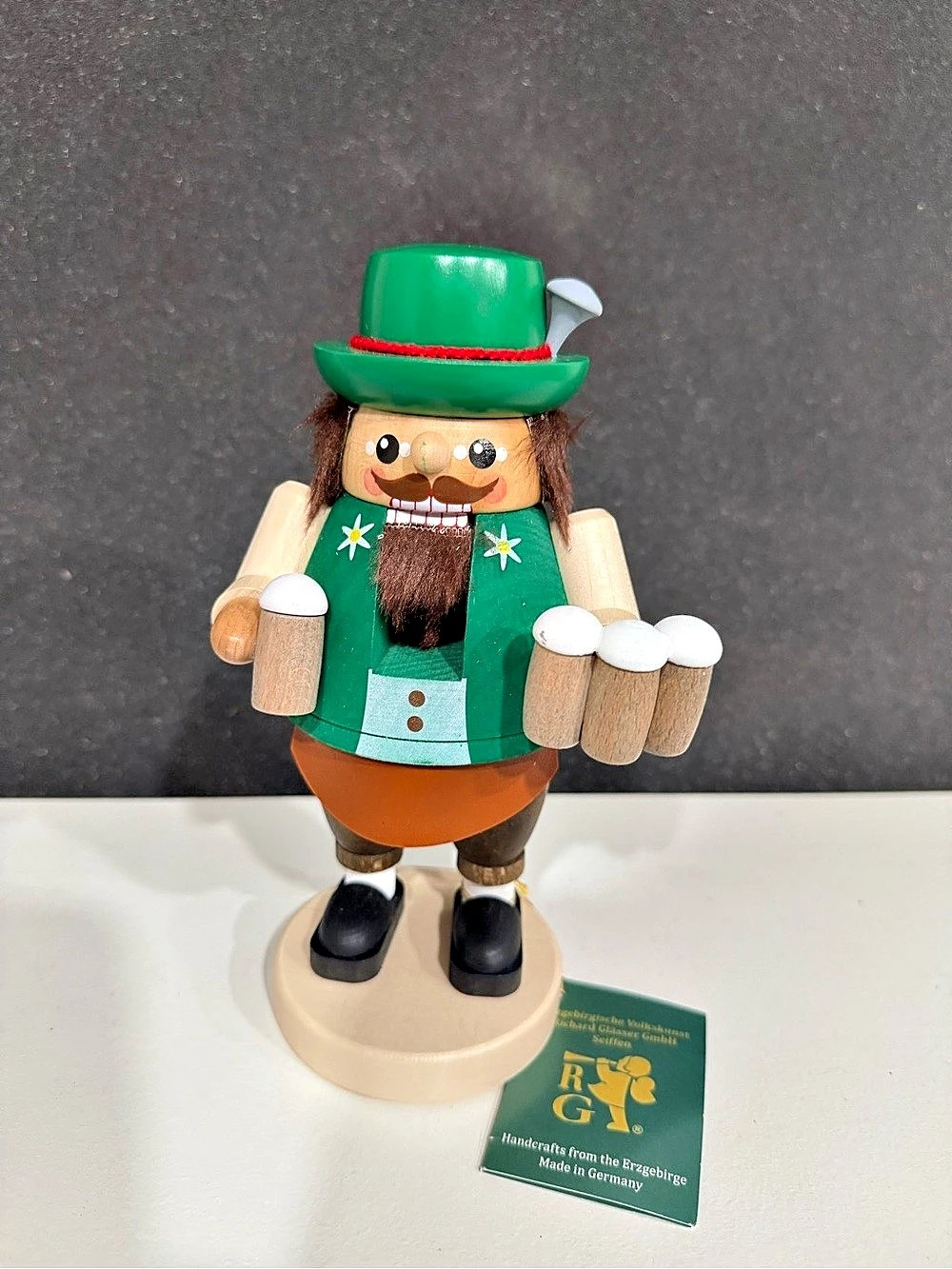 Richard Glasser German Nutcracker Bavarian Beer Drinker Seiffen Erzgebirge